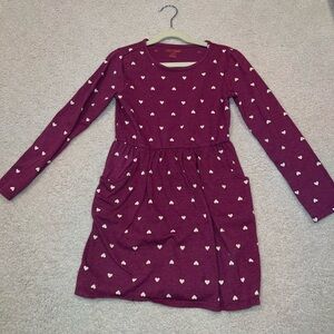 Cat & Jack Burgundy Heart Pattern Dress